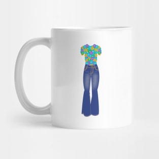 Flower power 70's jeans Mug